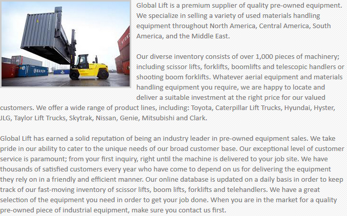 Global Lift Equipment Pasadena